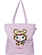 The limited edition Rockin' Kuromi Fuzzy Cheetah Applique Tote Bag is a must-have for all fashion and Kuromi fans alike. It's just too cute to resist!  The front of the tote illustrates an eccentric rock-out sesh exuding Kuromi's diva energy, adding a trendy touch to your fit! Its spacious interior is perfect for school, running errands, or a fun night out. Don't wait, add this bag to your cart now!